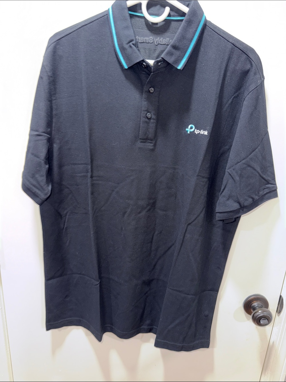 TP-Link Black Polo with Teal Accent